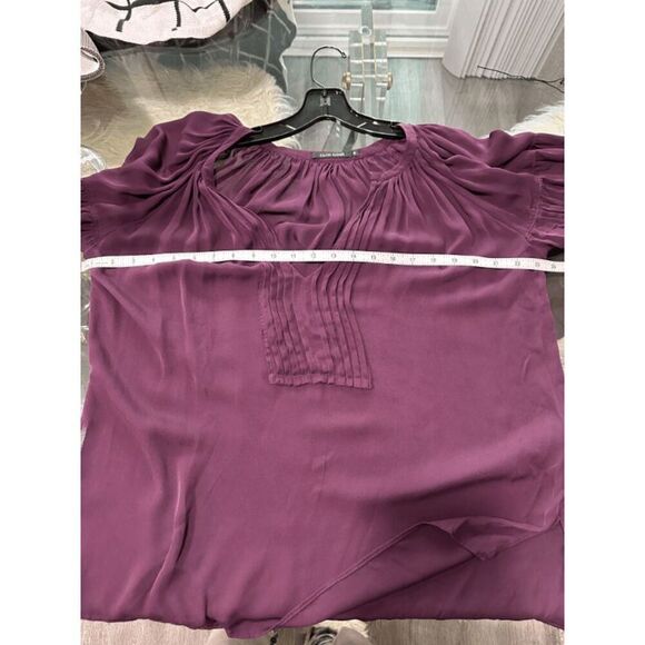 Calvin Rucker Violet Silk Pleated Tenderness Top Size M - Picture 12 of 13